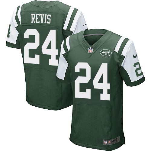 Men's Elite Darrelle Revis Nike Jersey Green Home - #24 NFL New York Jets